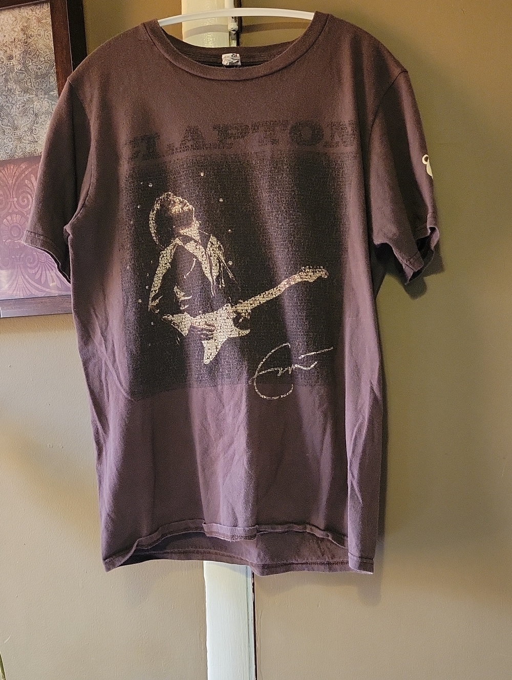 Anvil Purple Clapton Graphic Tee with Cream Print